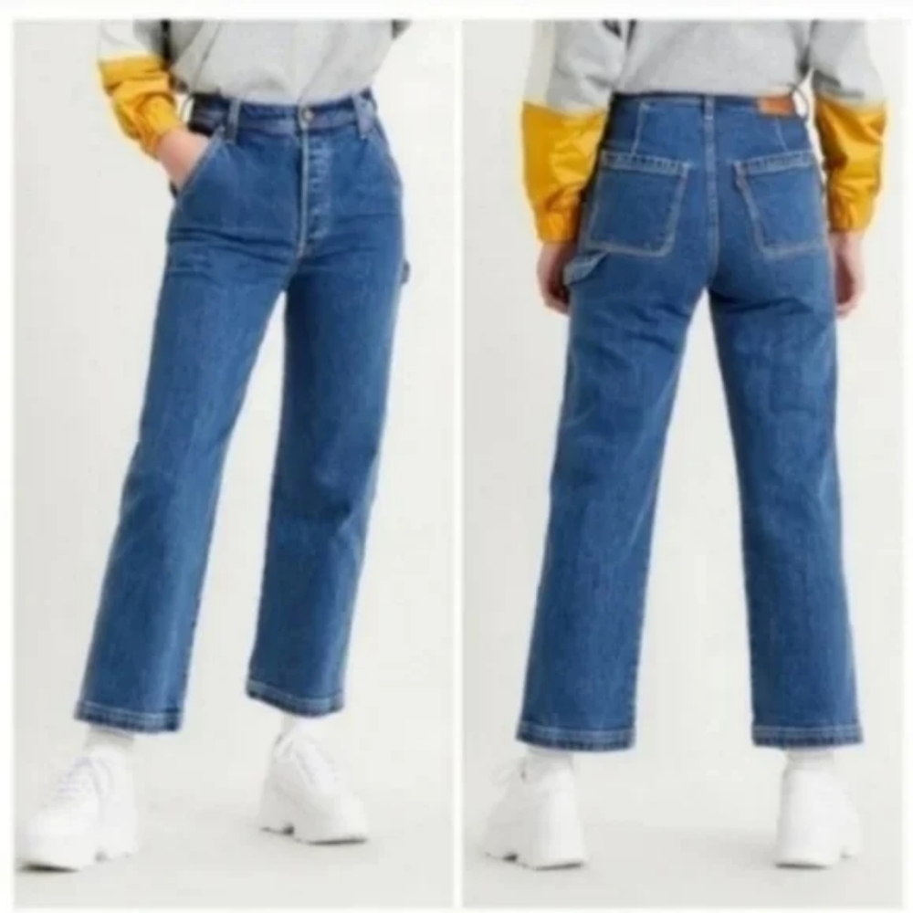 Levi's Ribcage Ankle Utility Straight Leg Carpenter Pants Jeans - Picture 3 of 8